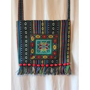 Boho Woven Crossbody Bag - 14x12